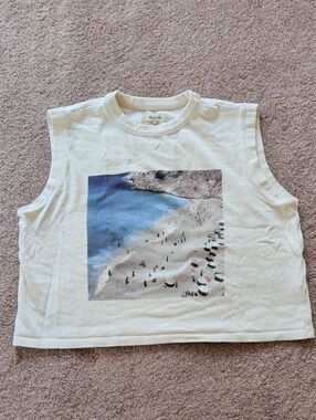 Madewell Cream Beach Photo Muscle Tank